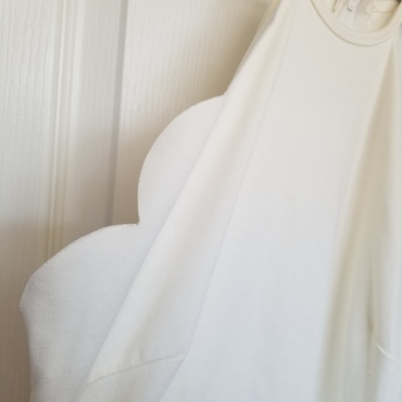 Charlotte Russe Halter Maxi Dress Scalloped Romper Shorts Overlay Cream Medium - Picture 5 of 14